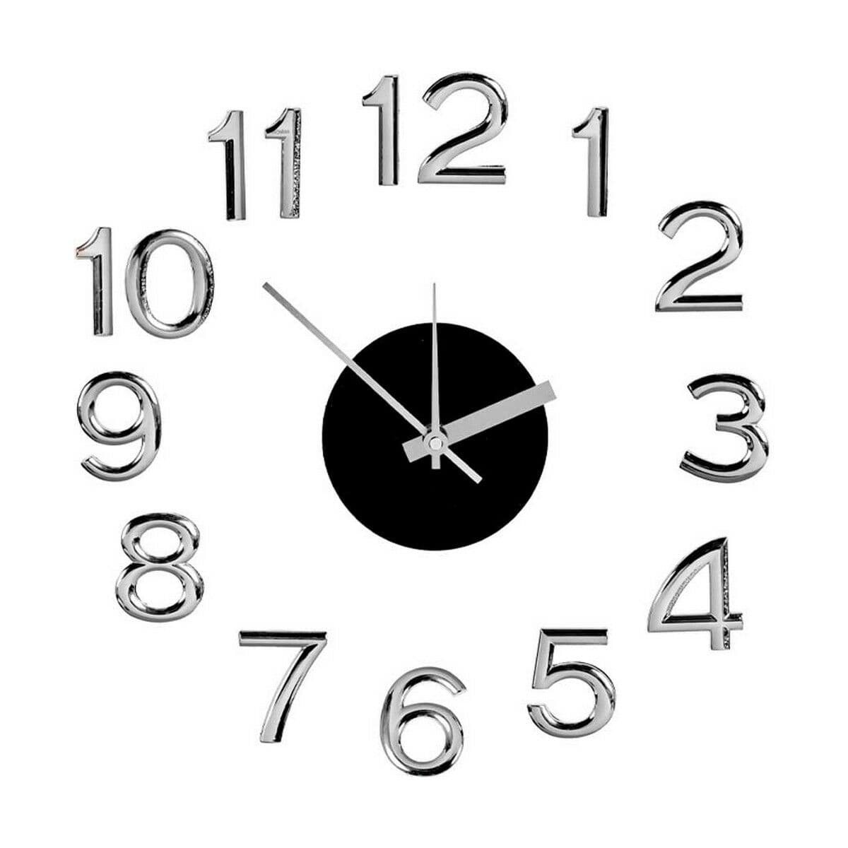 Wanduhr Gift Decor Weiß Silberfarben ABS EVA Ø 35 cm Aufkleber (6 Stück)