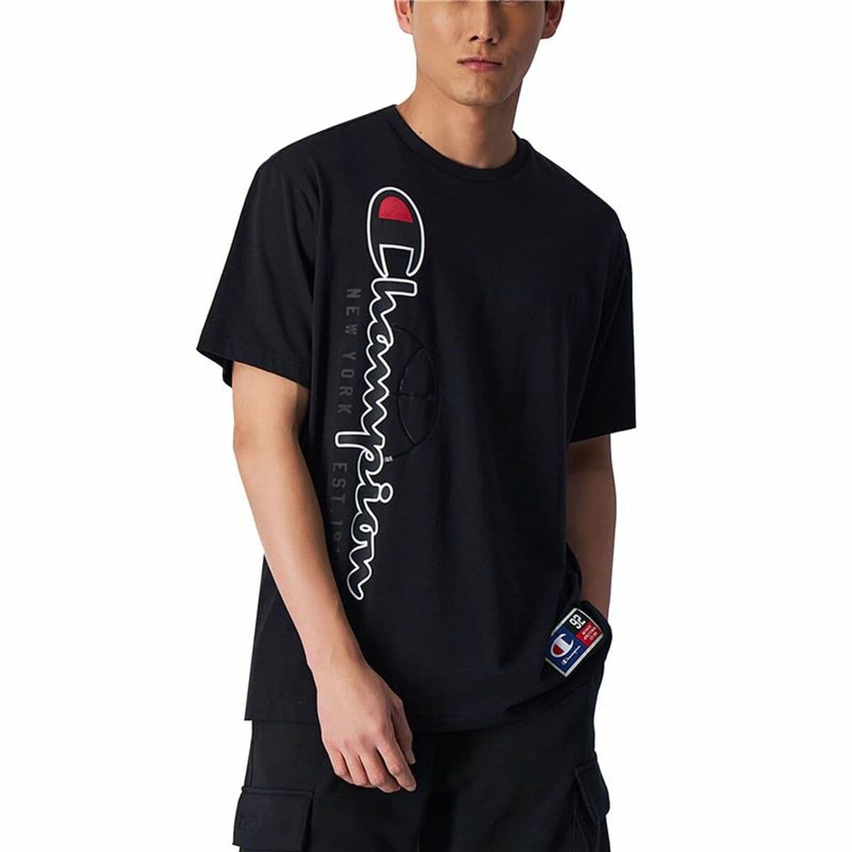 Herren Kurzarm-T-Shirt Champion Crewneck Schwarz