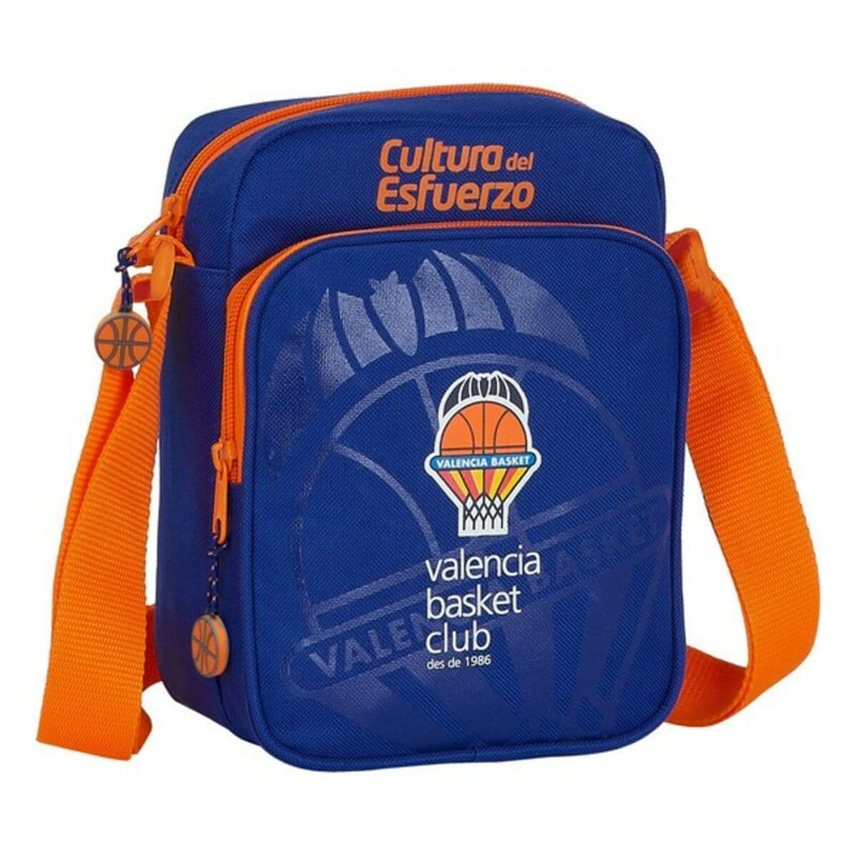 Schultertasche Valencia Basket M672 Blau Orange 16 x 22 x 6 cm