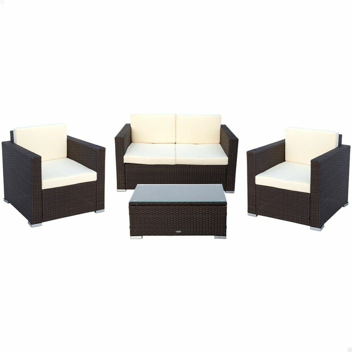 Gartenmöbel Aktive Schwarz Creme 128 x 72 cm