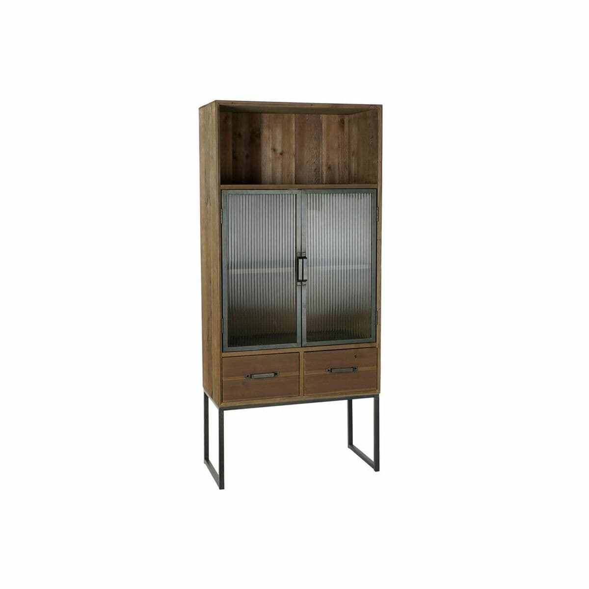 Schrank DKD Home Decor Schwarz Holz Metall Kristall (70 x 34.5 x 160 cm)