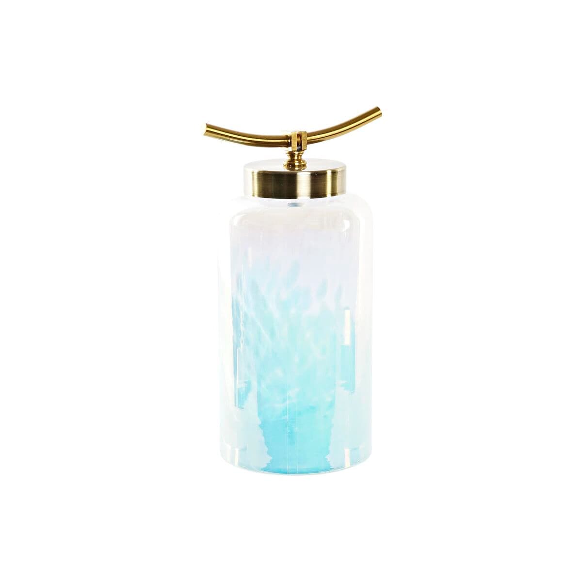 Vase DKD Home Decor Blau Gold Metall Kristall Mediterraner 19 x 15 x 33 cm