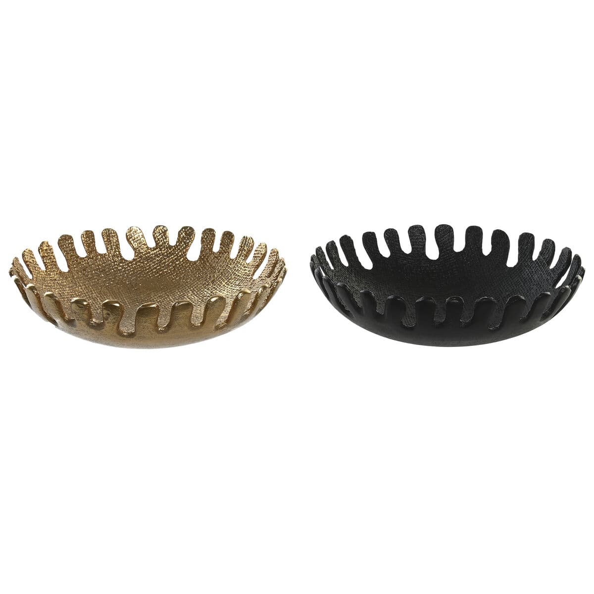 Tischdekoration DKD Home Decor Schwarz Gold Aluminium 32 x 32 x 9 cm (2 Stück)