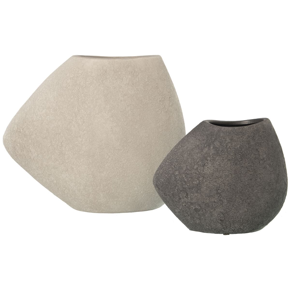 Set von 2 Vasen Alexandra House Living Weiß Grau aus Keramik 22 x 20 x 13 cm