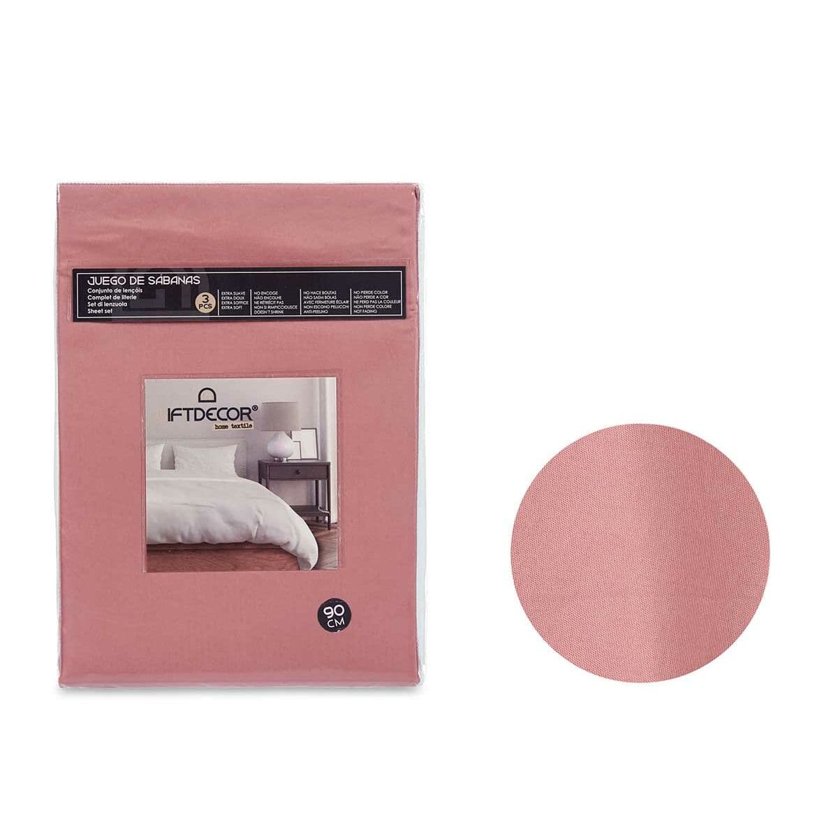 Bettwäsche-Set Gift Decor Rot Rosa Einzelmatratze 3 Stücke