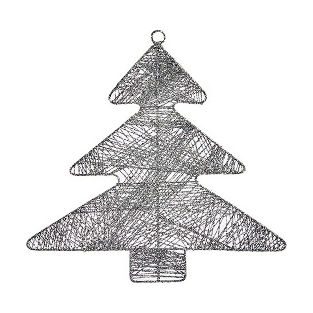 Weihnachtsschmuck Krist+ Silberfarben Metall Kunststoff Weihnachtsbaum 36,7 x 0,2 x 37,5 cm