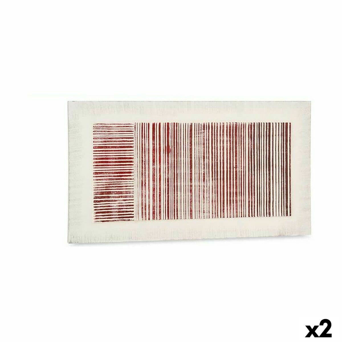 Leinwand Gift Decor Weiß Rosa Streifen Mit Relief 110 x 60 x 2,5 cm (2 Stück)