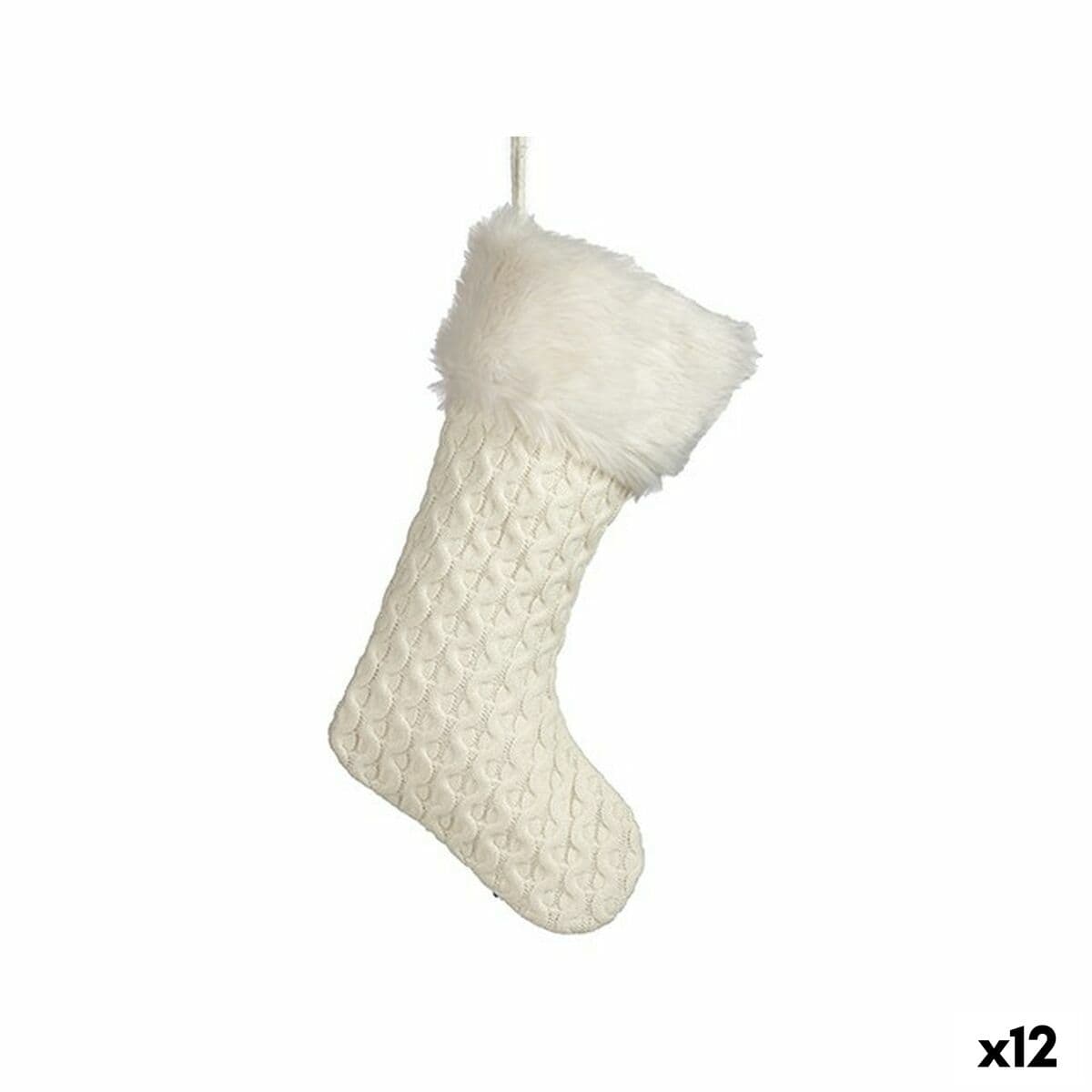 Weihnachtsschmuck Krist+ FG09-20493C Weiß Weihnachtsstrumpf 28 x 4 x 46 cm (12 Stück)