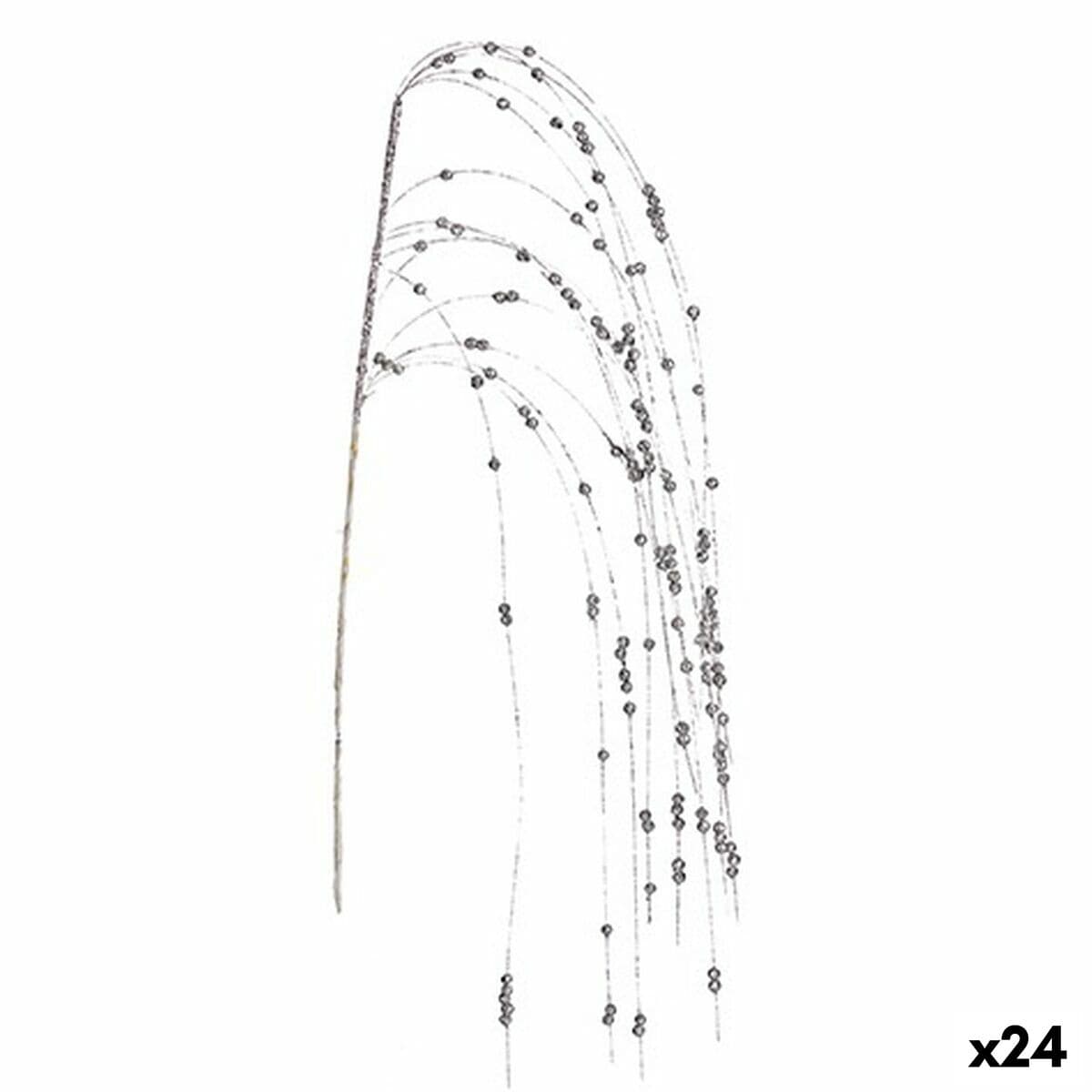 Zweig Krist+ Silberfarben Beeren 100 x 3 x 5 cm (24 Stück)