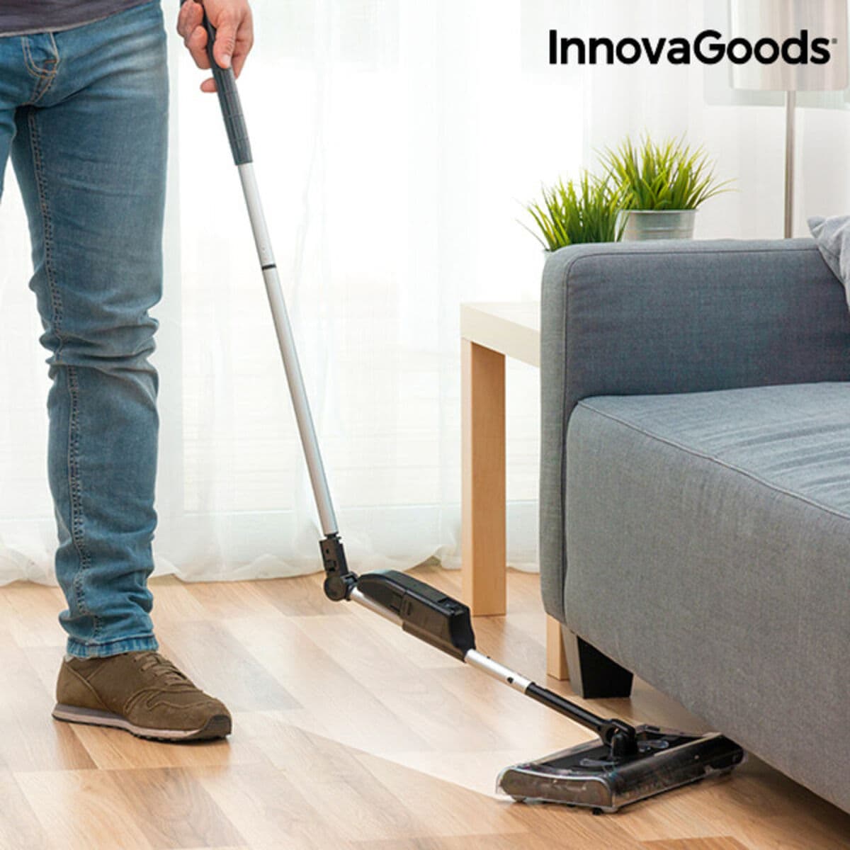 InnovaGoods Rechteckiger Elektrischer Besen 7,2 V 700 mAh Schwarz Grau