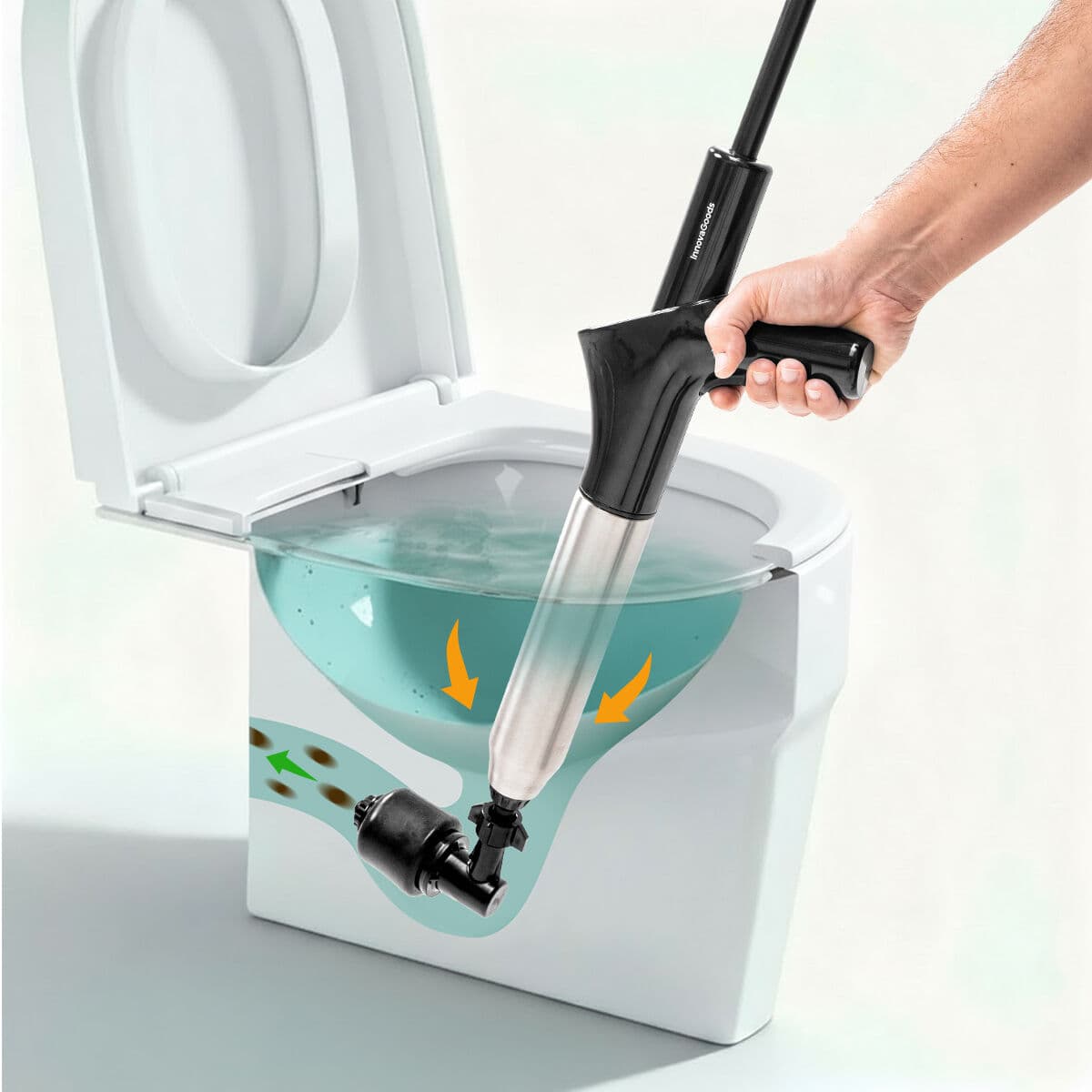 Hochdruck-Druckluftpömpel mit Zubehör und 5-in-1-Manometer Jetpro InnovaGoods