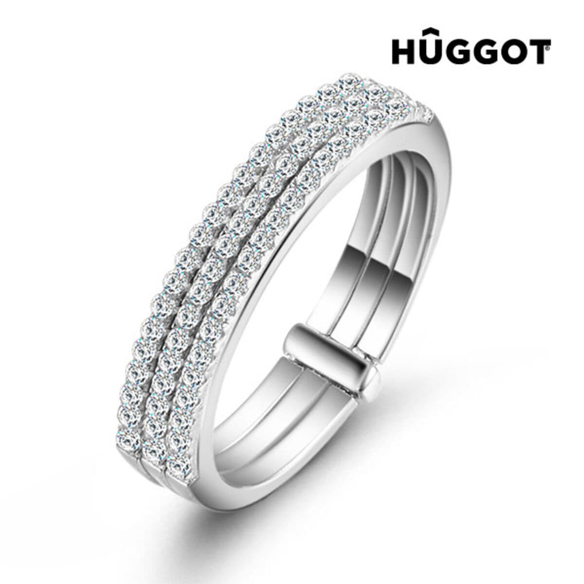 Ring 925 Sterlingsilber mit Zirkoniasteinen Three Hûggot