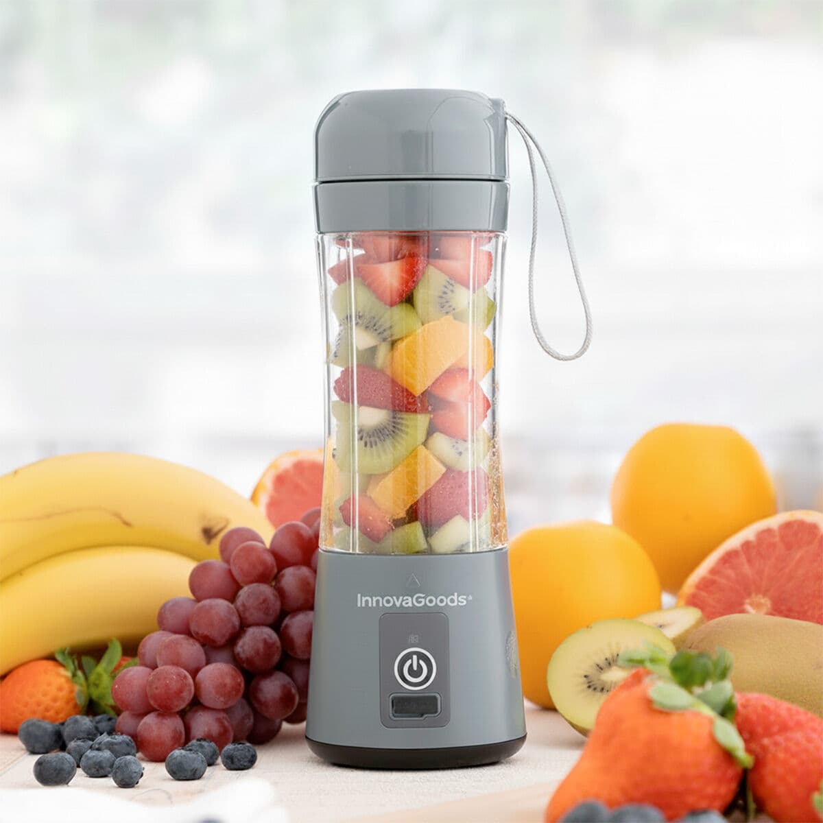 Wiederaufladbarer tragbarer Standmixer mit Becher Shakuit InnovaGoods